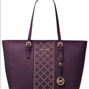Michael Kors Damson Plum Leather Tote